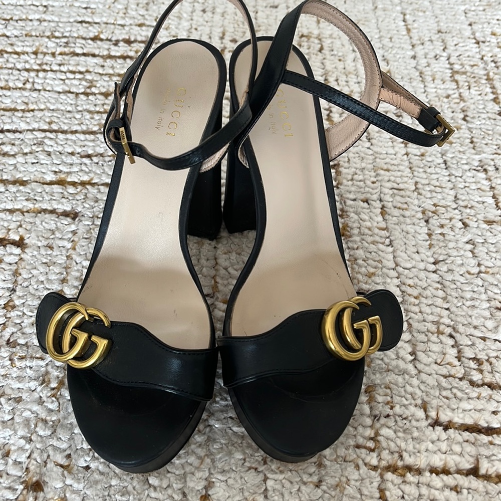 Gucci black platform sandals. Very gently used